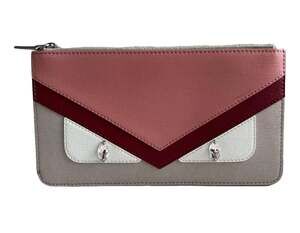 Fendi Vitello Elite Crystal Eye Monster Slim Pouch